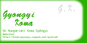 gyongyi koma business card