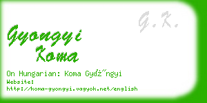 gyongyi koma business card